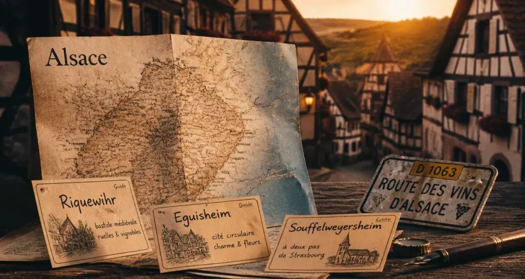 Alsace villages noms : carte et panneaux routiers difficiles