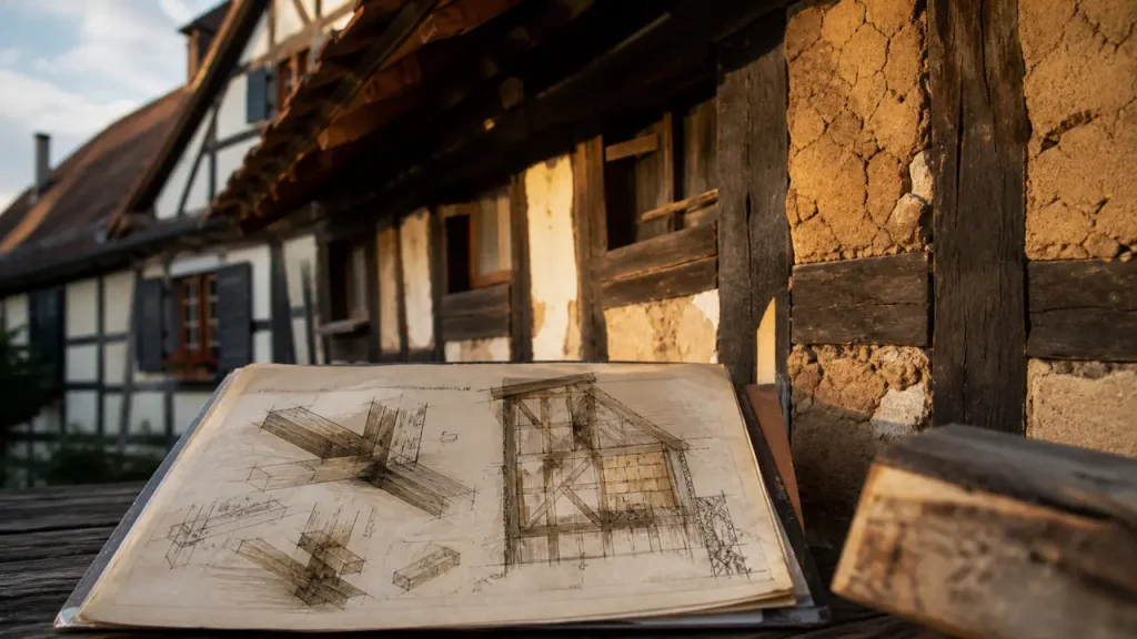 Architecture alsacienne : colombages et charpente traditionnelle