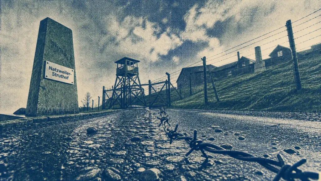 Camp de concentration en alsace à visiter : barbelés et mirador au Struthof (Natzweiler-Struthof)