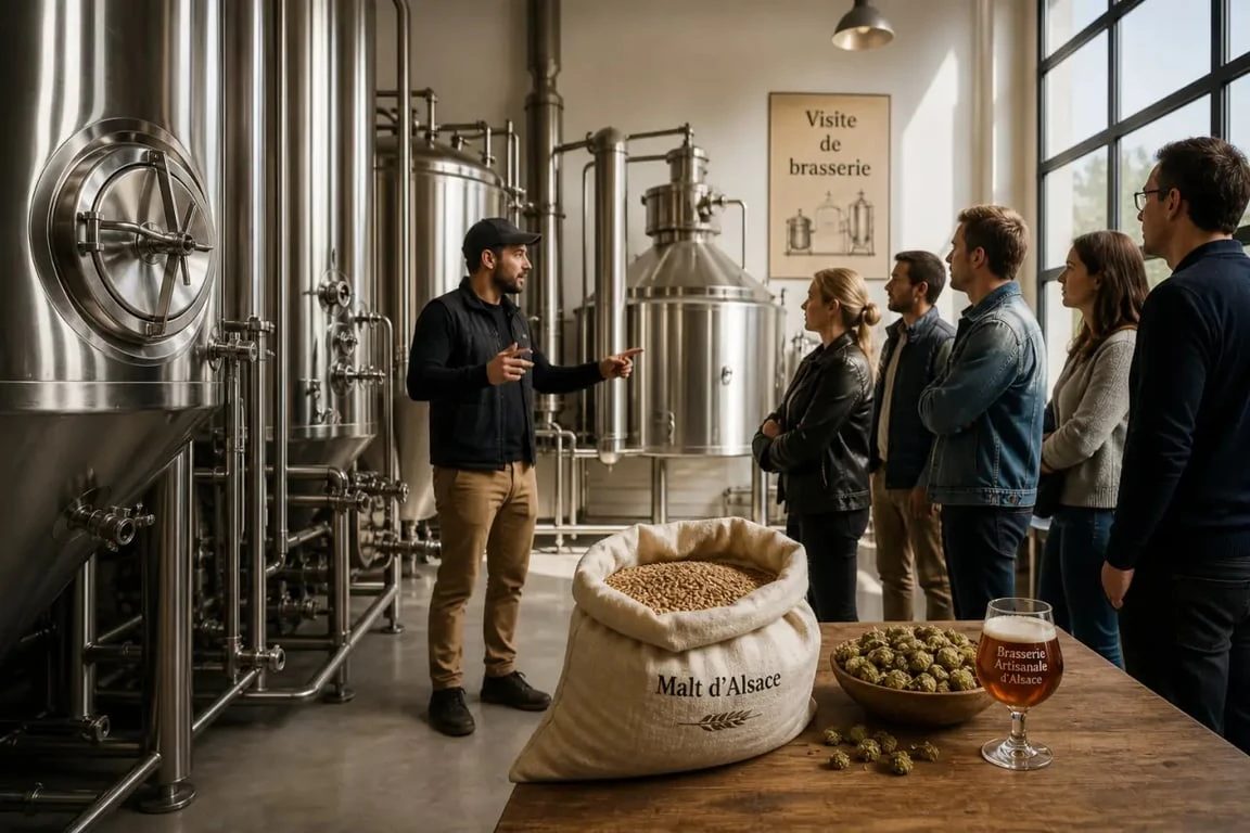 Visiter brasserie alsace dans une brasserie artisanale avec cuves et visite guidée