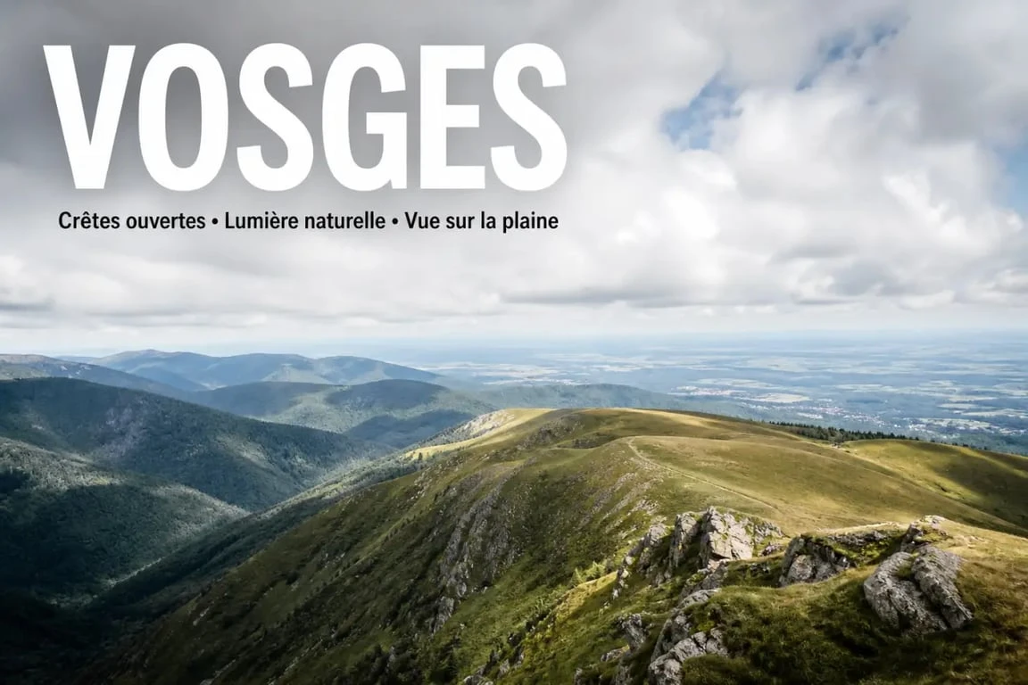 Les plus beaux endroits des Vosges : panorama de crêtes depuis un sommet du massif