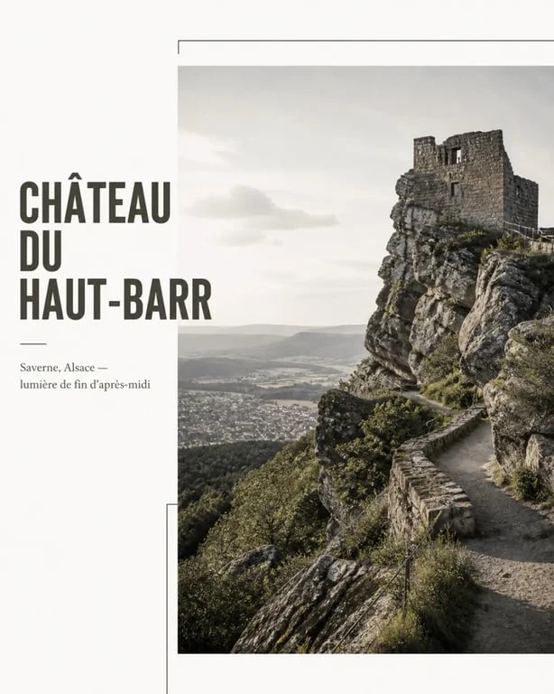 Que faire à Saverne aujourd’hui : panorama du château du Haut-Barr au-dessus de la ville