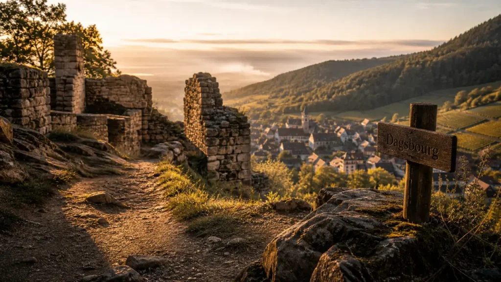Les trois châteaux d’Eguisheim : sentier vers les ruines médiévales