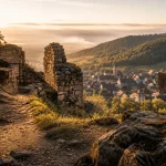 Les trois châteaux d’Eguisheim : sentier vers les ruines médiévales