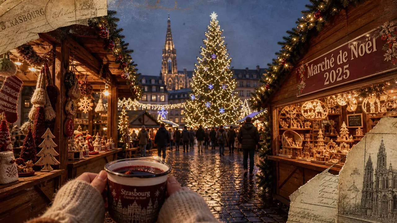 Marchés de noel strasbourg 2025 : chalets de Noël et sapin illuminé