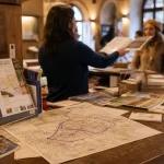 Office tourisme Kaysersberg Alsace : cartes et plans sur table
