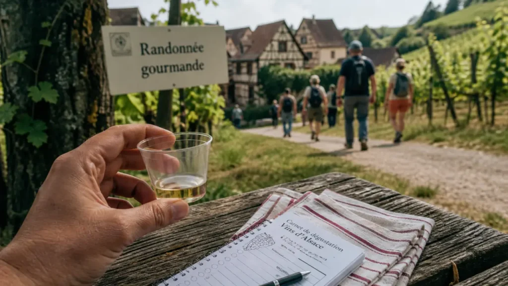 Randonnée gourmande Alsace : vin et dégustation au bord des vignes