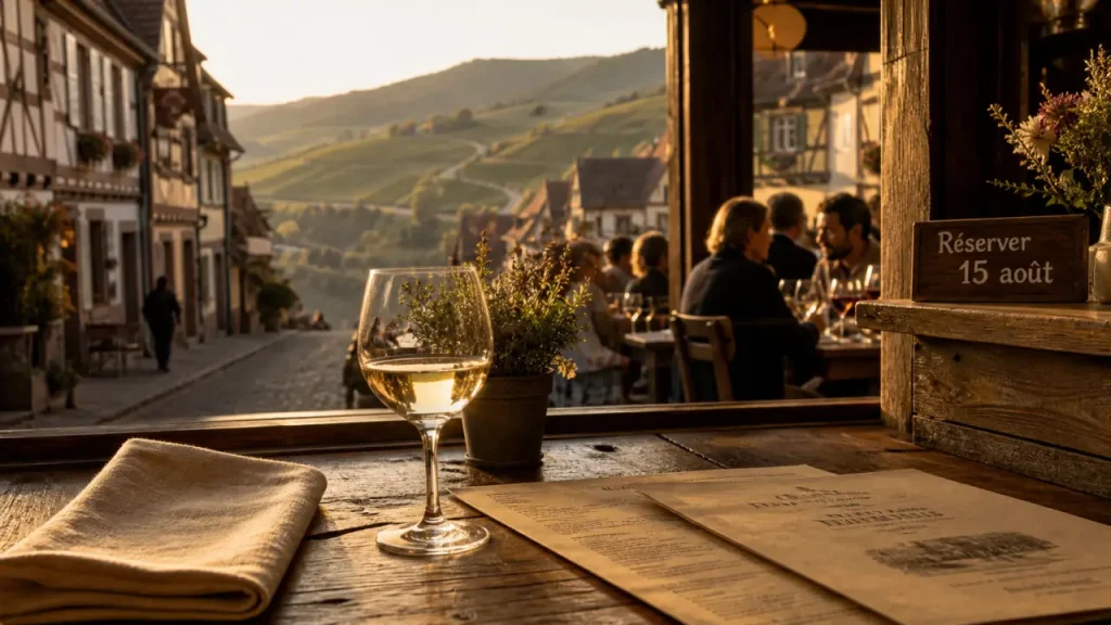 Week end 15 aout alsace : verre de vin en winstub et réservation