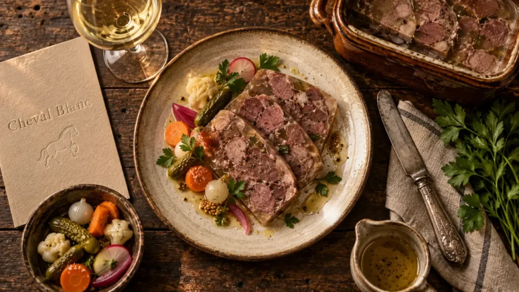 Cheval Blanc restaurant alsace : plat alsacien au Riesling, haute gastronomie