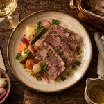 Cheval Blanc restaurant alsace : plat alsacien au Riesling, haute gastronomie