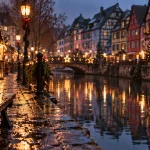 Colmar hiver : quai de la Poissonnerie, marchés de Noël et reflets de la Lauch