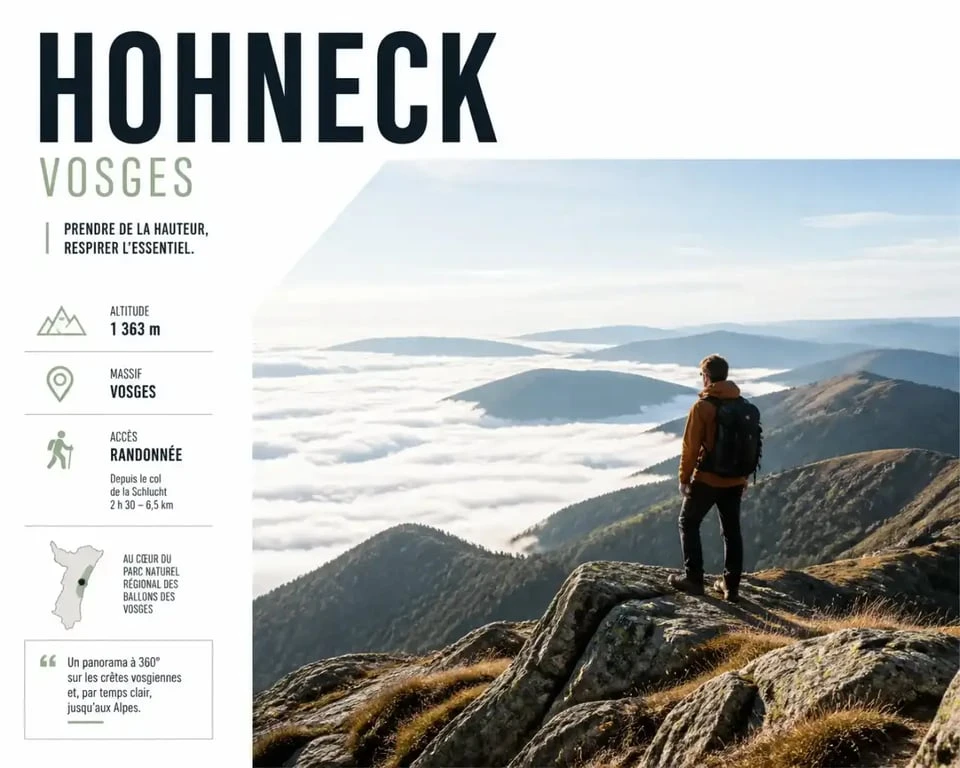 Randonnée au sommet du Hohneck dans les Vosges pendant les vacances d'été