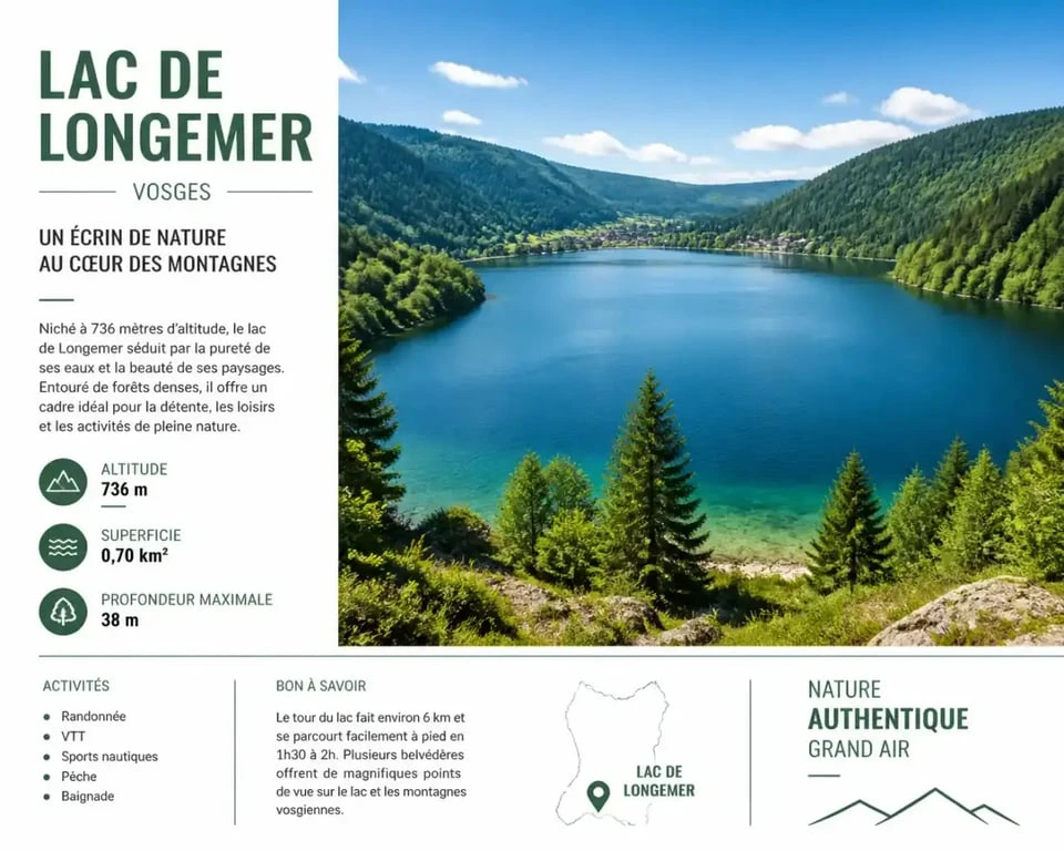 Lac de Longemer dans les Vosges pour vos vacances d'été