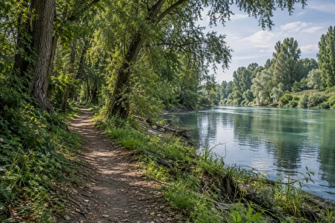 Balade en forêt près de Strasbourg sur l’île du Rohrschollen, entre arbres et bras d’eau du Rhin