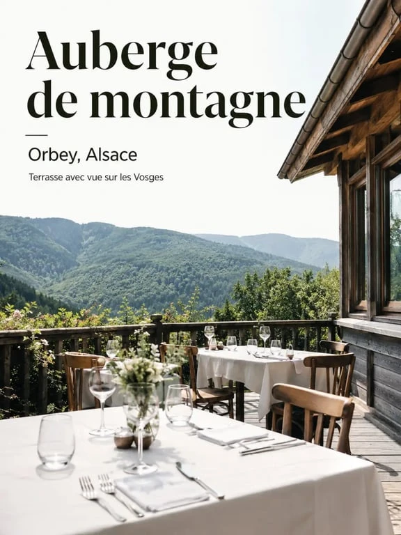 Restaurant orbey alsace : auberge de montagne avec terrasse et vue sur les Vosges