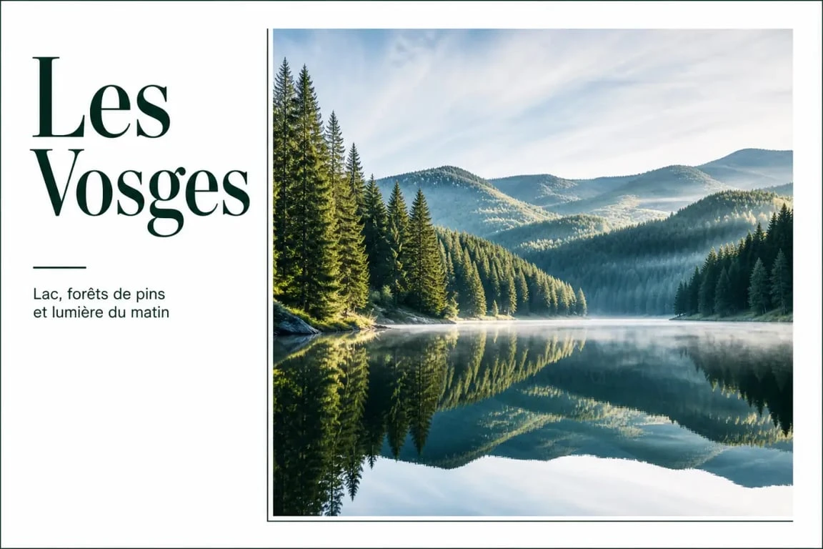 Paysage montagneux des Vosges avec lac pour un week end vosges famille
