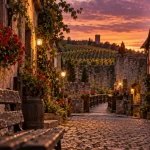 Les plus beaux endroits à visiter en Alsace : ruelle de Riquewihr, maisons à colombages et vignes