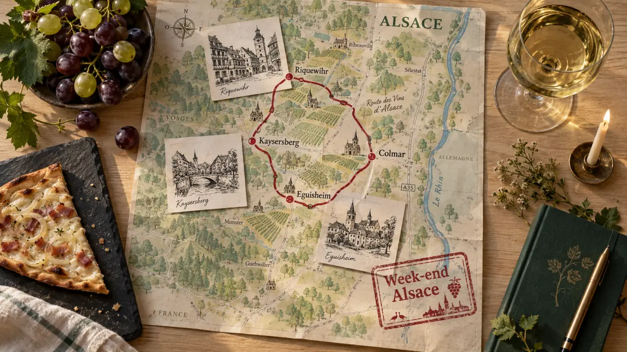 Mon week end en alsace : carte itinéraire, villages et vignes
