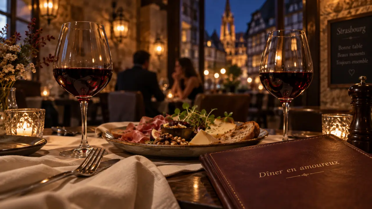 Restaurant strasbourg romantique : dîner en amoureux, vin et assiette à partager