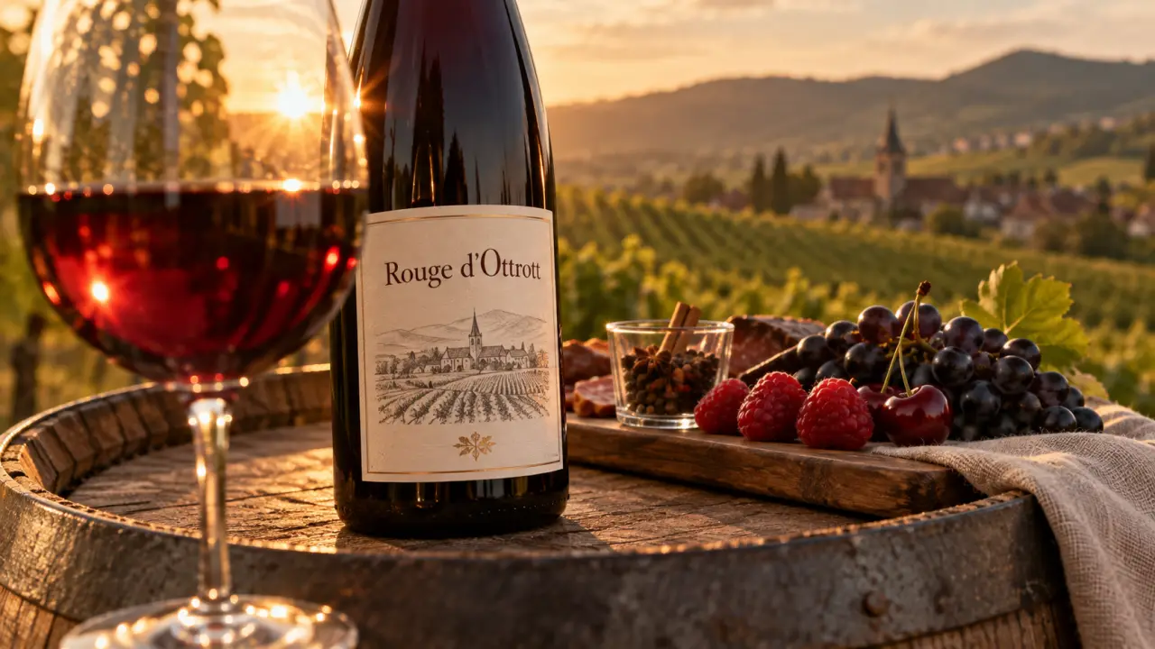 Rouge d’Ottrott, pinot noir alsacien en verre rubis