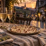 Week end amoureux Alsace pas cher : crémant et tarte flambée en ruelle à colombages