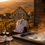 Week end en amoureux : chambre avec jacuzzi privatif en Alsace, vignoble et terrasse