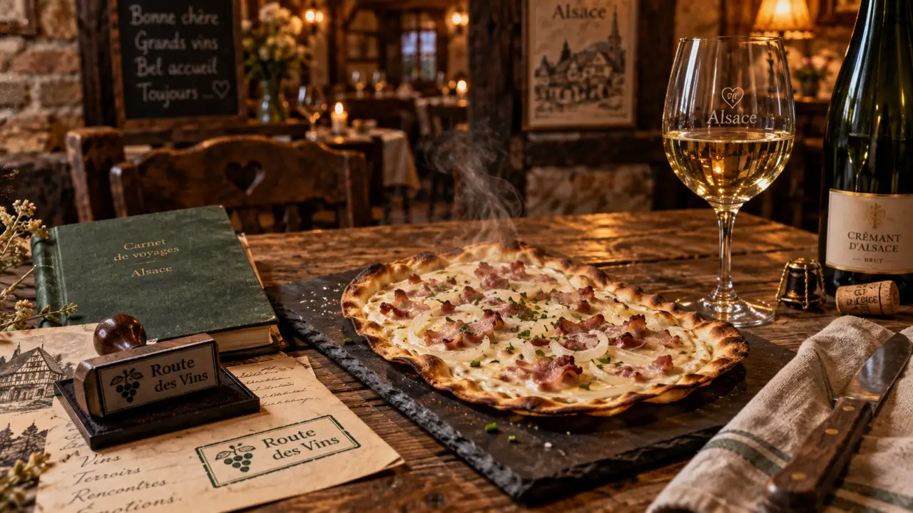 Week end gastronomique alsace : tarte flambée et riesling en winstub