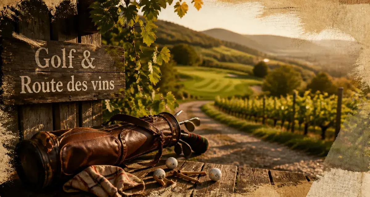 Week end golf alsace : sac de golf au chalet, vues Vosges et vignobles