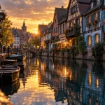 alsace colmar que faire : Petite Venise et quai, reflets dans l’eau
