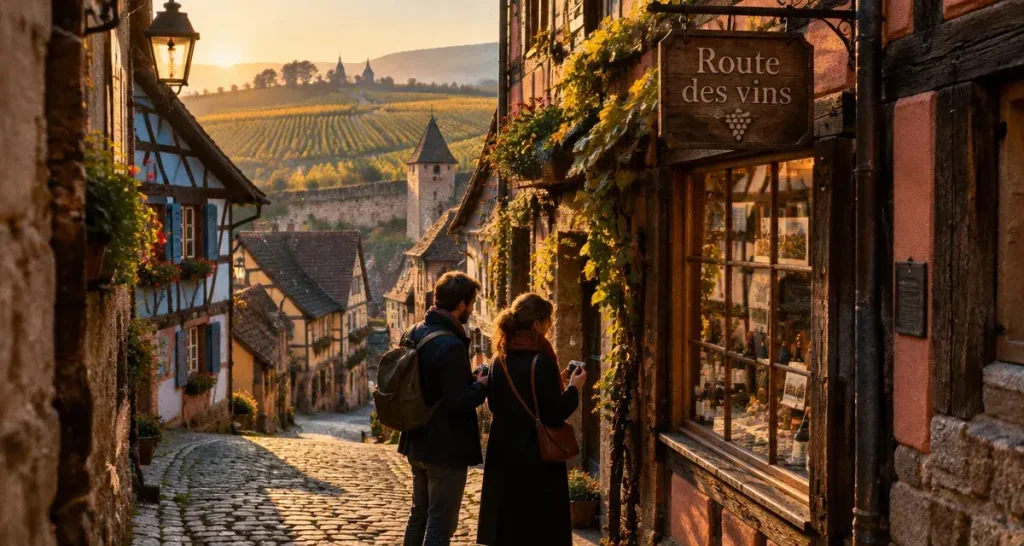 Alsace wine route best villages : ruelles d’un village viticole alsacien