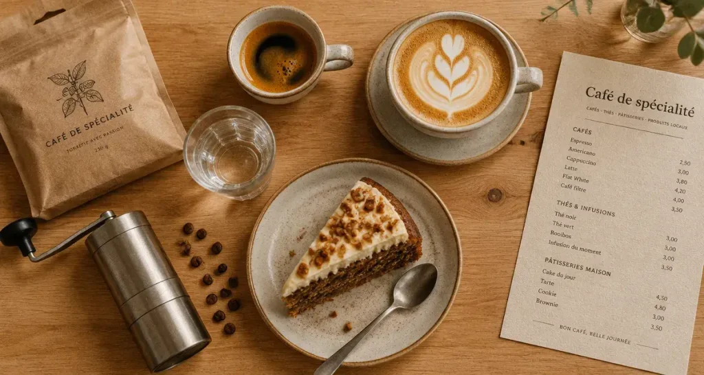 cafes in strasbourg : tasses espresso et cappuccino, ambiance café