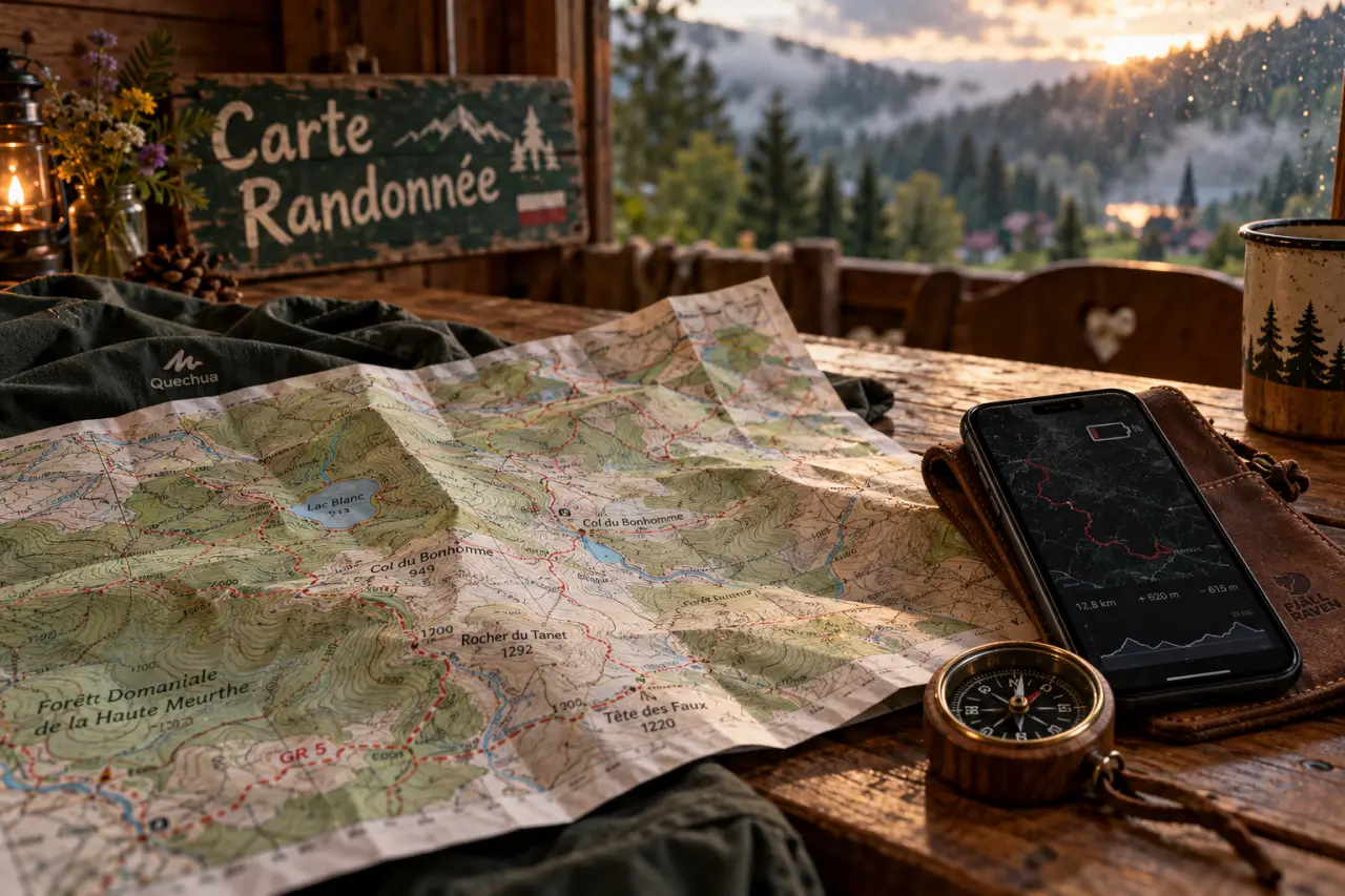 Carte de randonnée Alsace : IGN papier, GPS et boussole