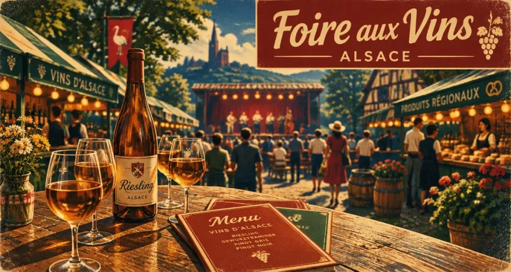 Foire vins colmar : verres de vin et concerts en plein air