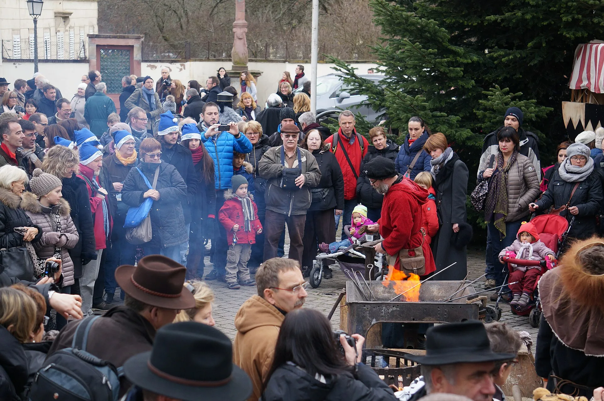 Démonstration de forge à Ribeauvillé, photographiée en 2014