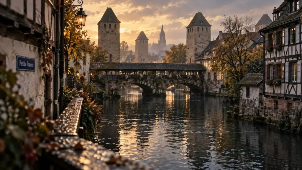 プティットフランス à Strasbourg, canaux de l’Ill et maisons à colombages