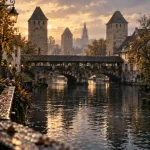 プティットフランス à Strasbourg, canaux de l’Ill et maisons à colombages