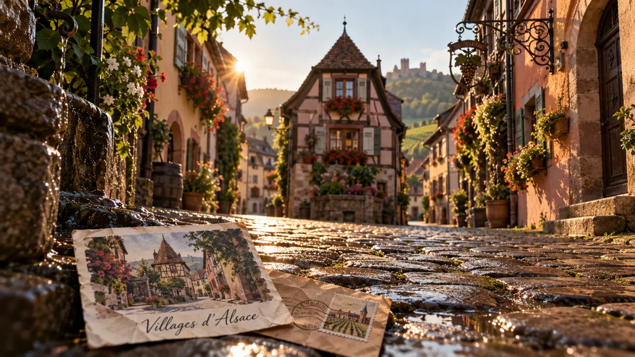 Prettiest villages in alsace : ruelle d’Eguisheim, maisons à colombages