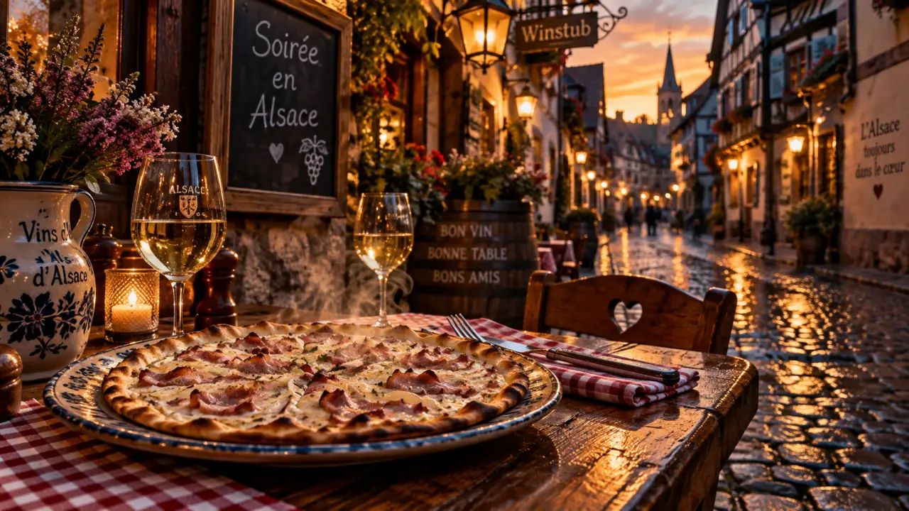 Que faire ce soir en Alsace : winstub alsacienne et tarte flambée fumante