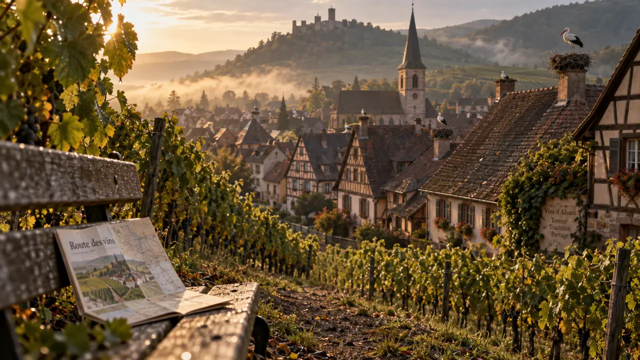 Que faire ce we en alsace : village à colombages et vignobles sous brume