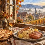 Que faire en Alsace en automne : winstub alsacien, tarte flambée et vignes dorées