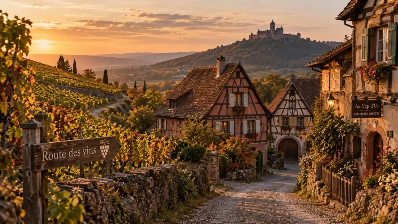 Quel endroit visiter en Alsace : route des vins vers Haut-Koenigsbourg